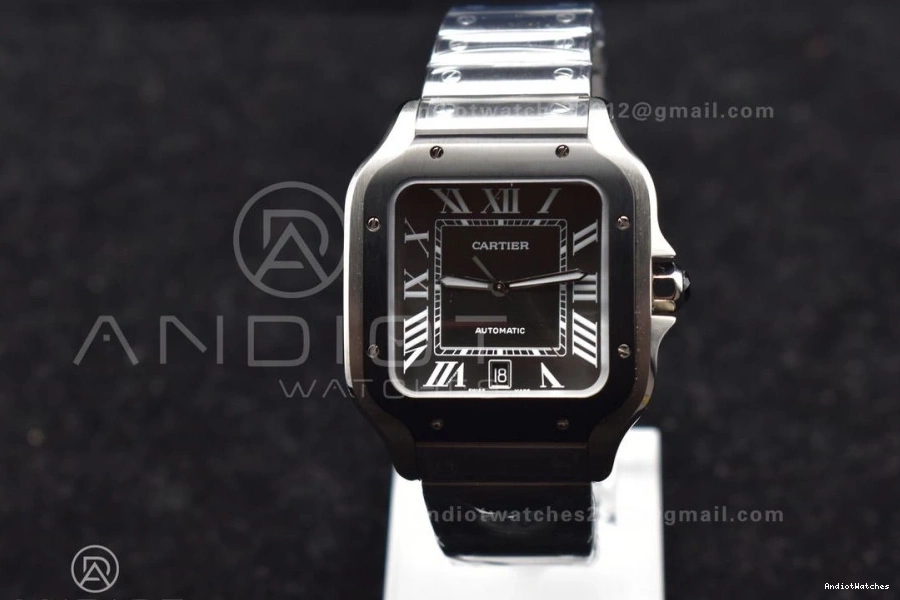 1:1 Santos Bezel 3KF Black Cartier 1049 40mm MIYOTA on Best SS Bracelet White SS Edition NewStyle Dial de 0408